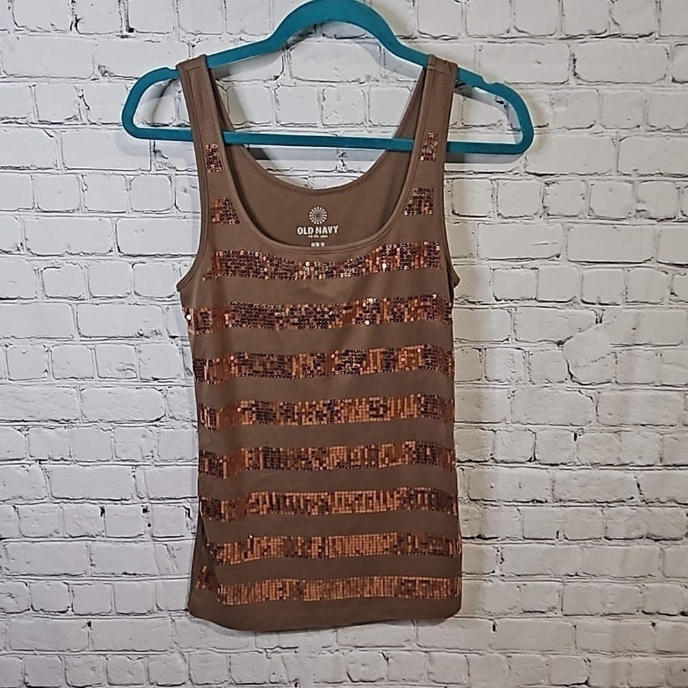 Old Navy bronze sequin tank top